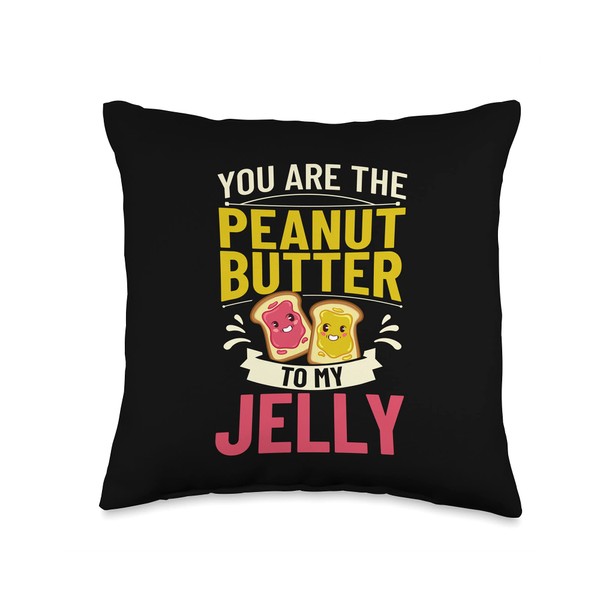 Peanut Butter Jelly Sandwich Cracker Bars Throw Pillow, 16x16, Multicolor