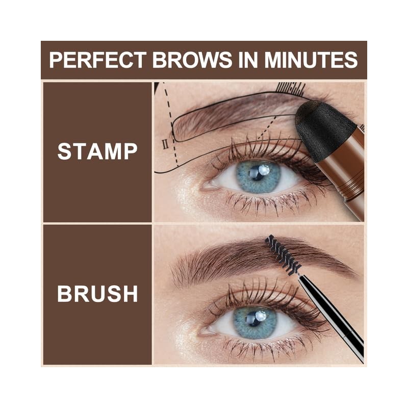 Eyebrow Stamp Stencil Kit - Eyebrow Powder, Makeup for Natural-Looking