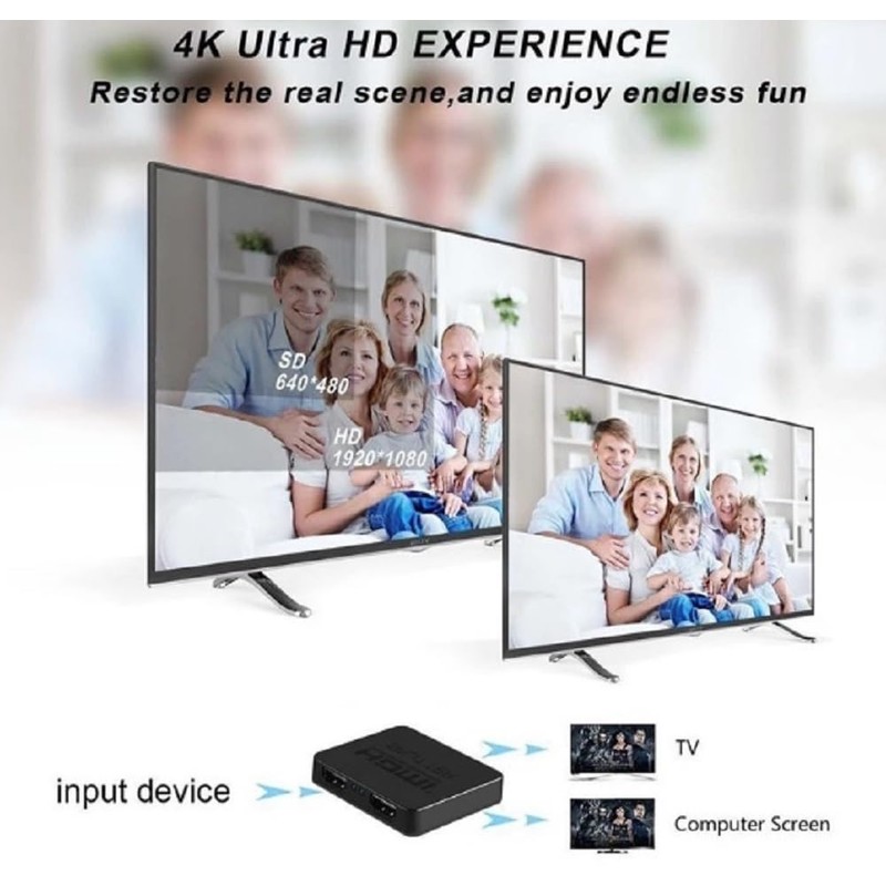 APICH Splitter Hdmi Divisor 4k 1 Entrada 2 Salidas