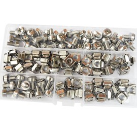 M5X20 Cage Nut Mounting Screw Bolts Washers Metric Square Hole Hardware for Rack Mount Server Shelves Cabinets Assortment Kit 50Set 304 Stainless Steel