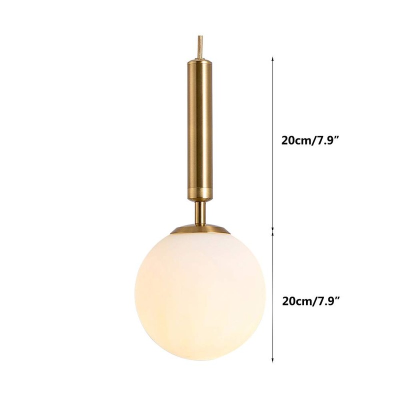 KCO Lighting Globe Pendant Light 1-Light Modern Hanging Lights Glass