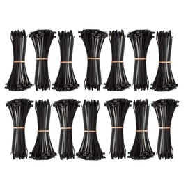 Cable Tie Set in All Standard Sizes (200 x 4.8 mm, Black, 330 Pieces)