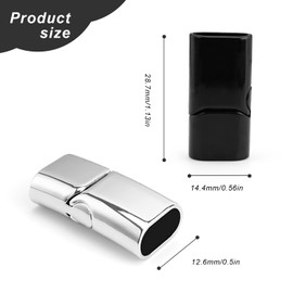 Magnetic Clasp Bracelet, LERANXIN 4 Silver and 4 Black Bracelet Clasp, Alloy Material is Durable, Suitable for DIY, Daily Wear or as a Gift