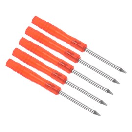 CoCud Small Torx Screwdriver 85mm Length Steel T5 Star Head Screwdriver with Non-Slip Red Handle - (Applications: for Glasses, Watches, Electronics, Computers) - Pack of 5