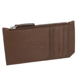 Artizanni Genuine Leather RFID Women's Men's Luxe Multi Card Case Wallet with Minimalist Zipper Wallet SD 034 (Brown)