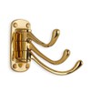 Smedbo Triple Coat Hook 3 1/4", Polished Brass