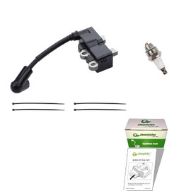 ZhongfaTec Ignition Coil 291337001 for Ryobi RY254BC 25.4CC and RY252CS RY253SS RY251PH 25cc String Trimmer 2 Cycle Trimmer Brush Cutter with Spark Plug