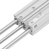 3 Stem Pneumatic Cylinder Aluminum Alloy Double Acting Air Cylinder