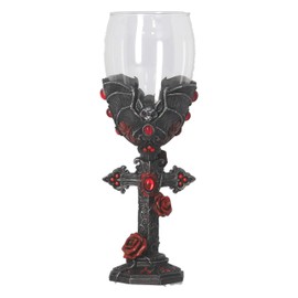 Nemesis Now B4479N9 Carpe Noctem Goblet 20cm, Resin w. Stainless Steel