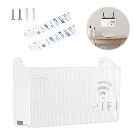 JAONLD WiFi Router Storage Box, Router Hide Storage Box, Shelf Router Box, WLAN Box, Hide Wall Mount Router Shelf for Home Decoration (White)