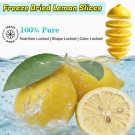 Freeze Dried Lemon Slices, No Sugar Added, 100% Natural Lemon, Perfect for Tea, Baking, Garnish & Healthy Snacks (Lemon)
