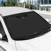 Motor Trend Black Accordion Folding Car Windshield Sun Shade -