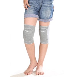 Island Puppy Kids Supporter, Protect Your Important Knees, Left and Right Set, Soft, For Kids, Sports, Dance (Gray)