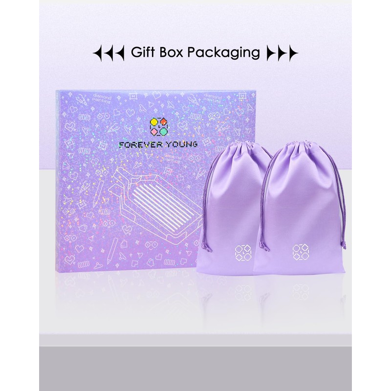 ForeverYoung Crystalline Diamond Art Trays with Lids Diamond Painting Accessories,