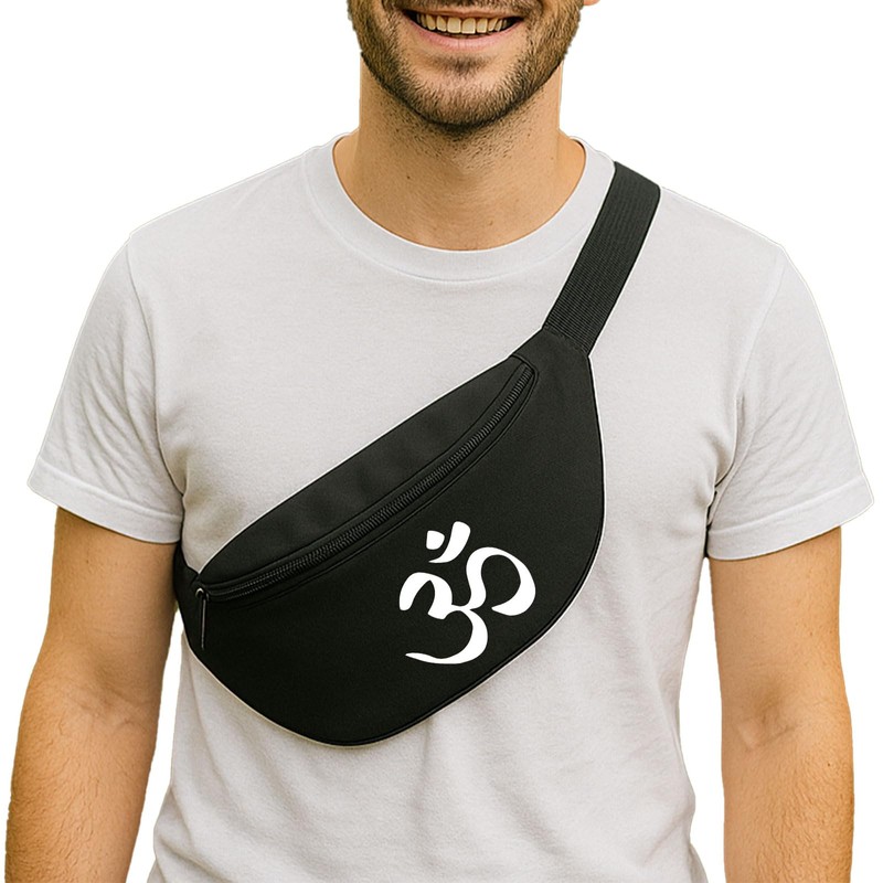 Huuraa Bauchtasche Yoga-Om Symbol Geschenk 2,5 Liter Black Yoga-Om Geschenkidee