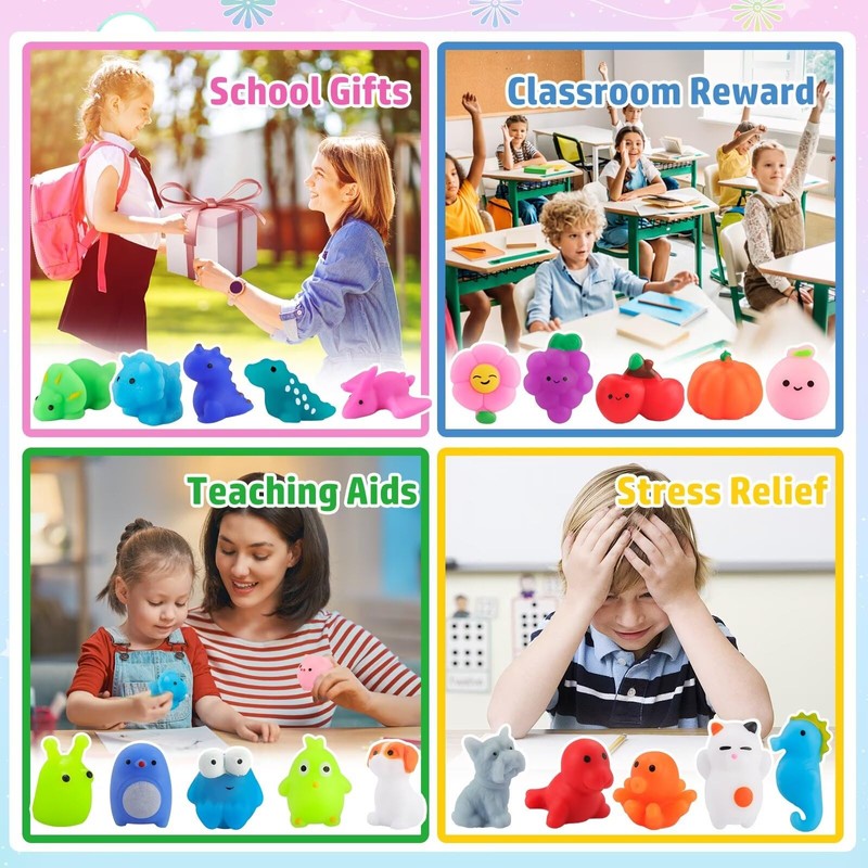 PNIOTAIN 18 Pcs Squeeze Toy Animal Stress Relief Squeeze Toy