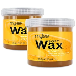 MYLEE Mylee Honey Soft Creme Wax 425g, Short/Stubborn/Coarse Hair Removal, Ideal for All Body Areas, High Performance for Sensitive Skin, Wax Heater Friendly (2x 425g)