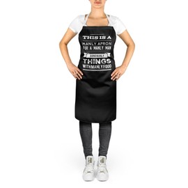Manly Apron For A Manly Man Funny Cooking BBQ Apron Mens Novelty Gift Idea Baking Bake Off Grill Sublimation Apron