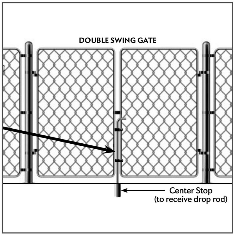 Chain Link Gate Cane Bolt (Single or Double Gate) 1-3/8"