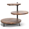 Demdaco Natural Brown 3-Tiered 12.5 x 13 Mango Wood and