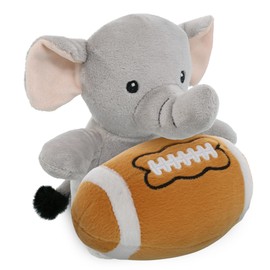 DolliBu Super Soft Elephant Stuffed Animal with Football Plush - Soft Huggable Playtime Plush Toy, Cute Wildlife Gift, Plush Doll Animal Toy for Kids and Adults with Name Personalization - 6 Inches