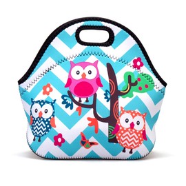 Portable Insulated Lunch Bag Large Tote Bag Capacity Outdoor Picnic Lunch Bag(Cute Owls)