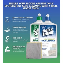 Grove Quick Shine Floor Finish Bundle - Wood Floor Polish - Vinyl Floor Cleaner - Hardwood Floor Polish - Floor Cleaner Solution for Tile, Linoleum, and Marble - Floor Cleaner - Laminate Wood Cleaner
