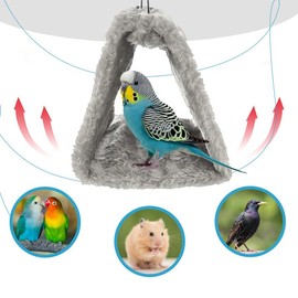CQJ Bird Nest Snuggle Hut Soft Plush Hammock Hanging Cage Tent For Birds Parrot Winter Warm Bed Pet Toy for Hamster Parrot Macaw Budgies Eclectus Parakeet Cockatiels Cockatoo Lovebird (Grey)