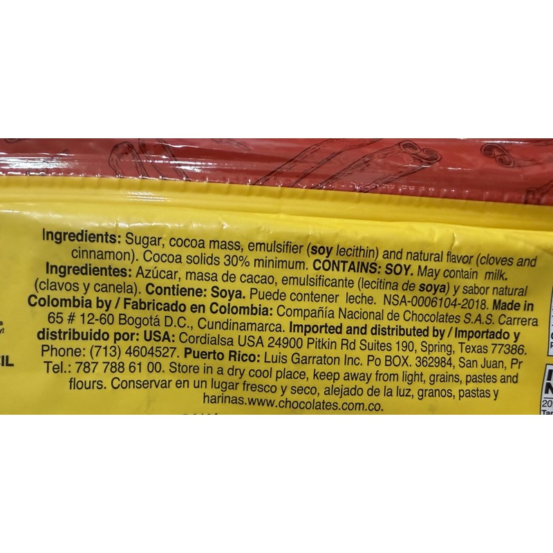 Corona - Cinnamon & Cloves Chocolate Bars - Resealable -