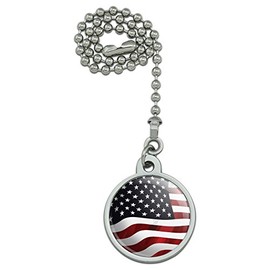 GRAPHICS & MORE US American Flag Stars and Stripes Waving United States USA Ceiling Fan and Light Pull Chain
