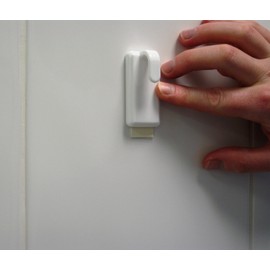 tesa UK Powerstrips Large Hooks with Removable Adhesive Strips Rectangle - Chrome, 2 Hooks