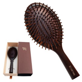 Klinkleay Ebony Wood Hair Brush, Anti-Static Paddle