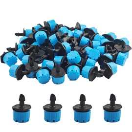 Runseaway 120Pcs 360 Degree Adjustable Irrigation Drippers Sprinklers, 1/4 Inch Anti-Clogging Emitters for Drip Watering System, Garden Irrigation, Blue