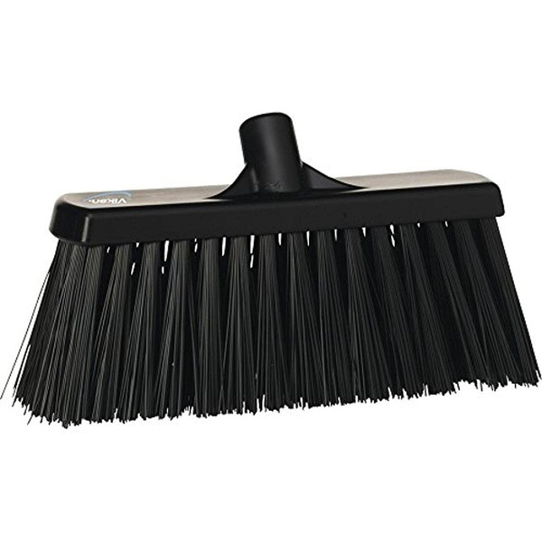 Vikan, Black Broom,Push,Stiff,12.75",PP/PET, 2915