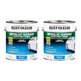 Rust-Oleum 349354-2PK Metallic Garage Floor Paint and Primer, Gallon, Cobalt Blue, 2 Pack