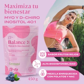 B-fit Balance Myo Y D-chiro Inositol + Nac 450g 90 Porciones Sabor Berries