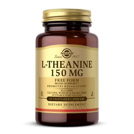 SOLGAR Solgar L-Theanine 150 mg - 60 Vegetable Capsules - Promotes Relaxation - Non-GMO, Vegan, Kosher & Gluten Free - 60 Servings
