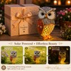 Solar Red Owl Statue Light for Garden Decor – Resin