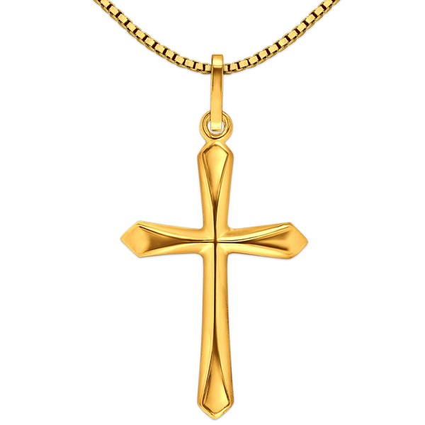 CLEVER SCHMUCK Set Gold Cross 20 mm Simple Cross to
