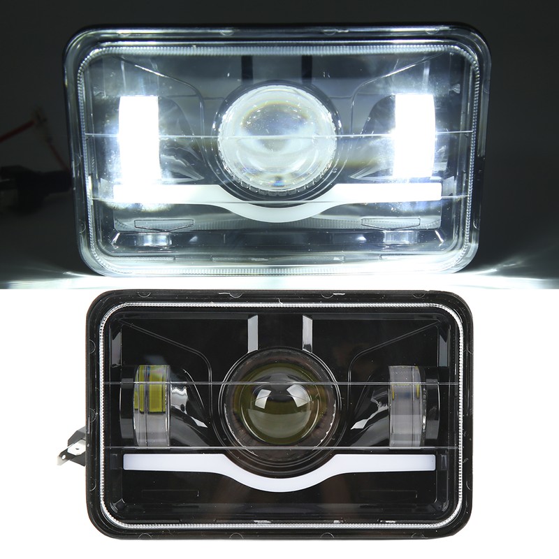 Truck Front Square LED Headlight with High Low Beam DRL