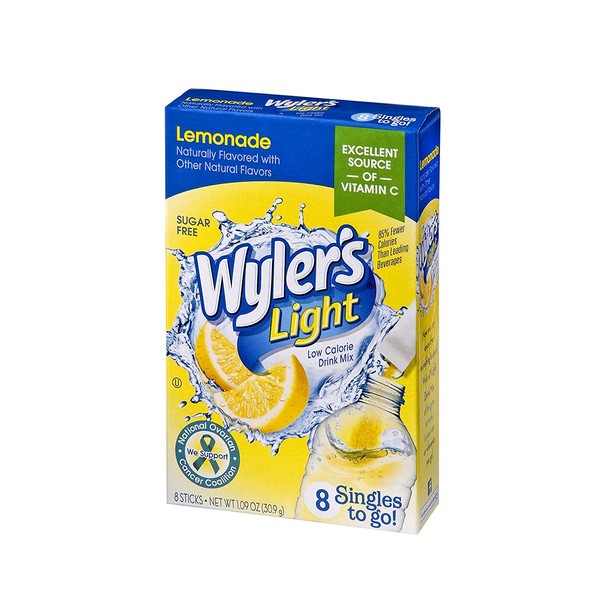 Wyler's Light Singles Water Drink Mix To Go Powder Packets, Lemonade, 8 Count