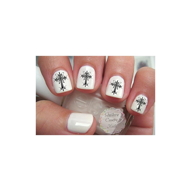Gothic Cross Nail Art Decals