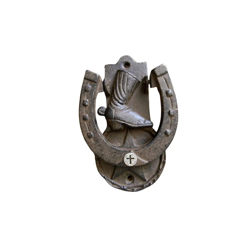 Cross Horseshoe Cast Iron Door Knocker, Lucky Star Unique Housewarming