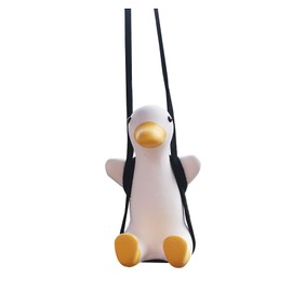 Cool Swinging Duck Car Hanging Ornament, Cute Car Decor Interior Rear View Mirrior Hanging Accessories Rearview Mirror Pendant Christmas Decorations Things Funny Halloween Xmas Gifts for Dad Mom Boy