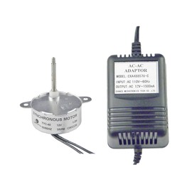 CHANCS TYC40 12V AC 5RPM Shaft 46mm Synchronous Motor with AC Power Supply - Input 110V Output AC 12V for Christmas Decoration