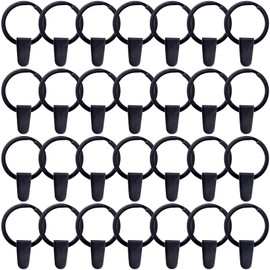 OIIKI 28 Sets Black Keychain Rings for Crafts, Round Split Key Rings, Metal Keychain Connector with Black Plastic Snap Tabs, Blanks Key Rings Jump Rings for DIY Crafts