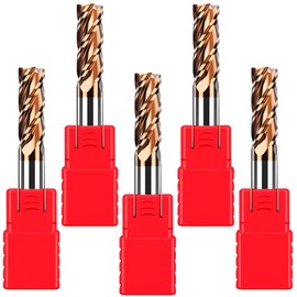 ASNOMY Pack of 5 6 mm Solid Carbide End Mills Carbide AlTiN Coated 55 HRC 4 Cutting, Drilling, Milling, Simple, Immersion, CNC, Tungsten Carbide