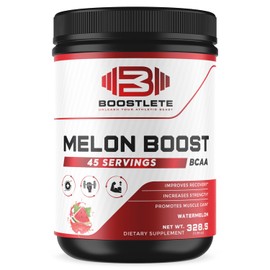 Boostlete Boostlete Melon Boost BCAA C Watermelon Flavor C 45 Servings C Muscle Recovery & Strength Support C Glutamine & BCAA 2:1:1 Supplement C Dietary Powder for Fitness & Workout