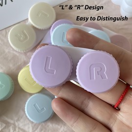 YKuzLx 12 Pack Contact Lens Case, Portable Contact Case for Travel Outdoor Home Office Dormitory and Daily Use,Colorful