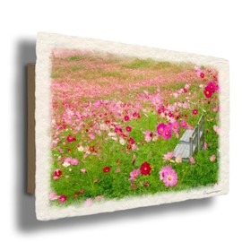 Wedding Gift, Art Panel, Washi Paper Picture, White Chair with Panel, 11.8 x 8.3 inches (30 x 21 cm), Present, Stylish, Friend, Art, Interior, Stylish, Entrance, Feng Shui, Wall Hanging, Scenery,